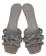 Gina Twyla Croc Embossed 55 Square Toe Sandals