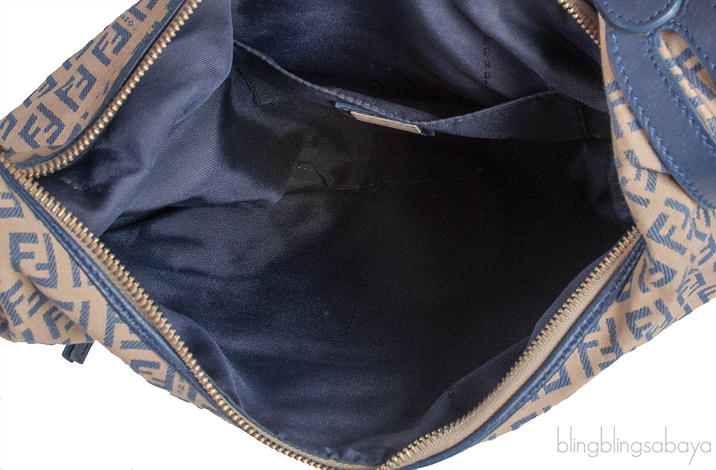 Fendi Blue FF Printed Canvas Hobo