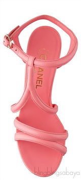 Parthenon Grecian Gladiator Column Heels Coral Pink