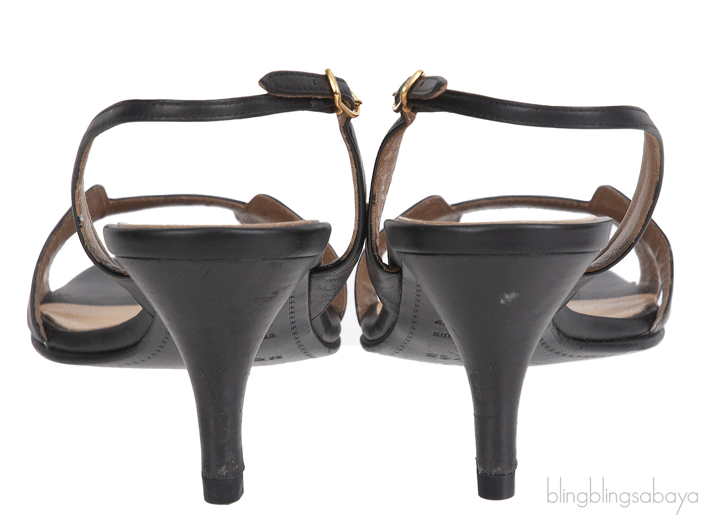 Hermes Black Night 70 Slingback Sandals