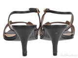 Hermes Black Night 70 Slingback Sandals
