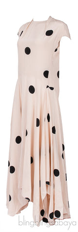 Beige & Black Polka-dot Maxi Dress