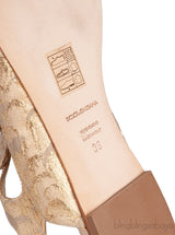 Dolce & Gabbana Metallic Gold Pointed Toe Flat Shoes