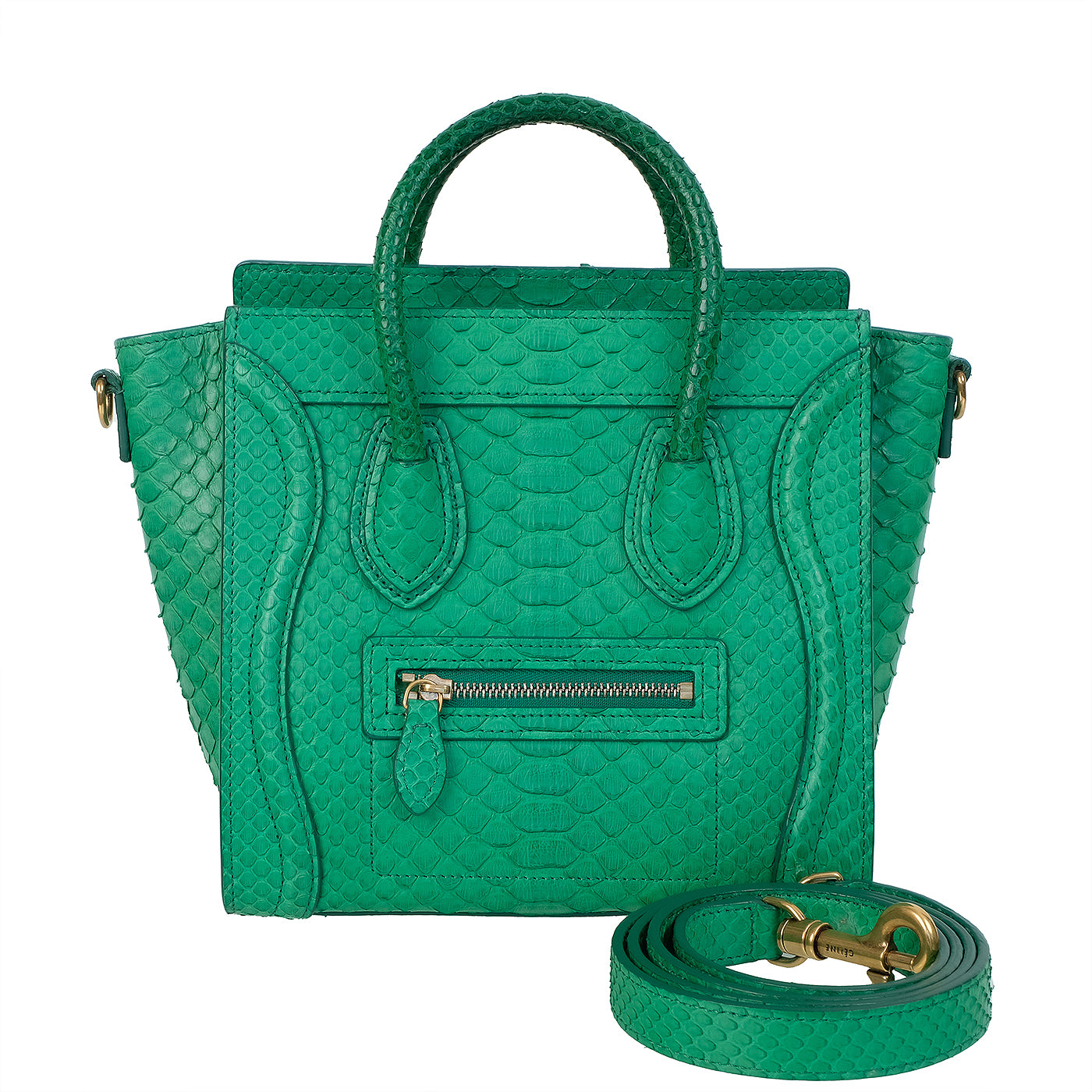 Celine Green Python Nano Luggage
