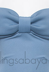 Off-shoulder Blue Grey Dress