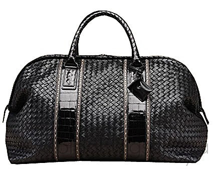 Nero Intrecciato Nappa Croco Duffle
