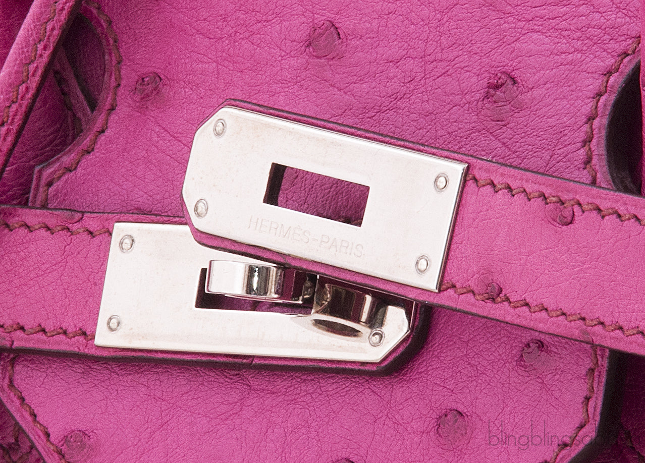 Birkin 35 Fuchsia Ostrich PHW