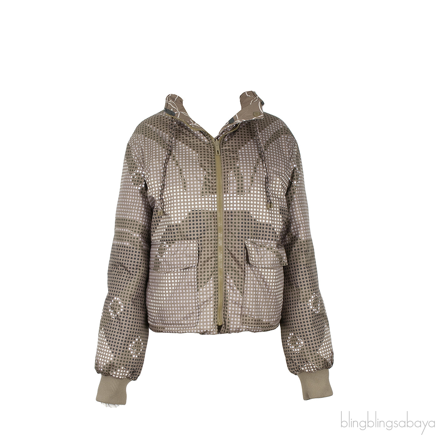 Vert Gobi Doudoune Courter Reversible Jacket