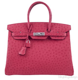 Birkin 35 Ostrich Bougainvillier