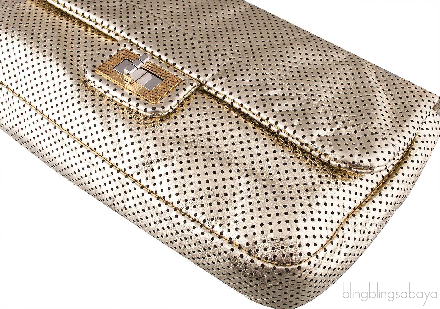 Gold Perforated Drill Flap Bag