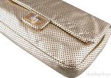 Gold Perforated Drill Flap Bag