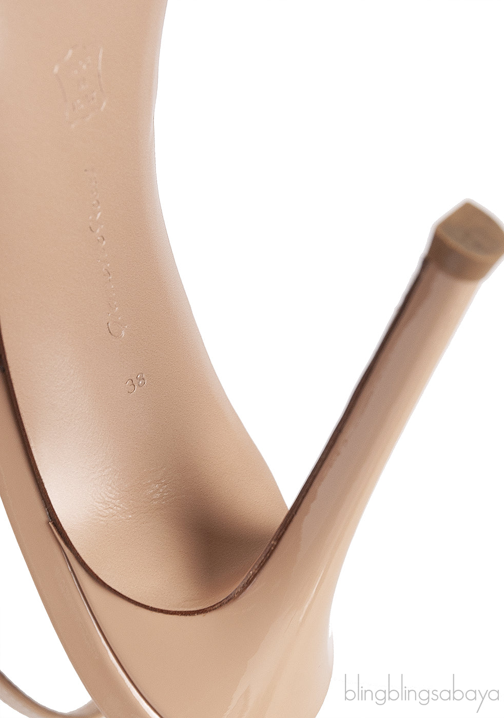 Nude PVC Slingback Pumps