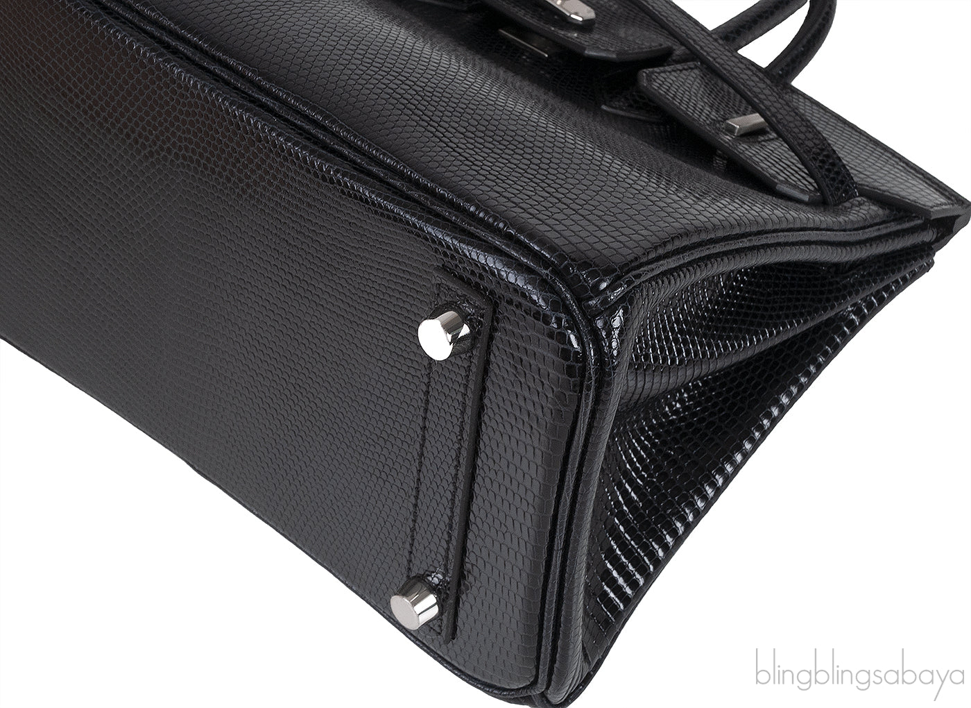 Birkin 25 Black Lizard PHW