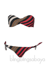 Pequine Striped Bikini & top