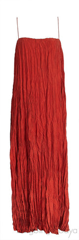 Crinkled Silk-Habotai Maxi Dress
