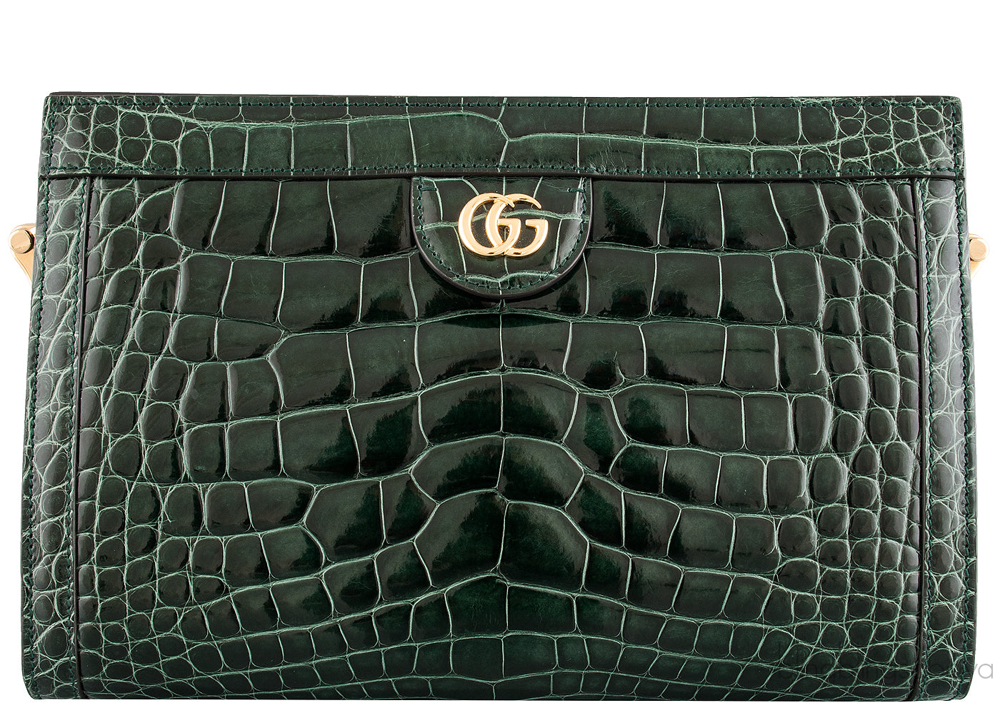 Ophidia Crocodile Green Shoulder Bag