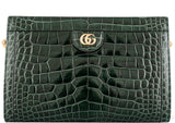 Ophidia Crocodile Green Shoulder Bag