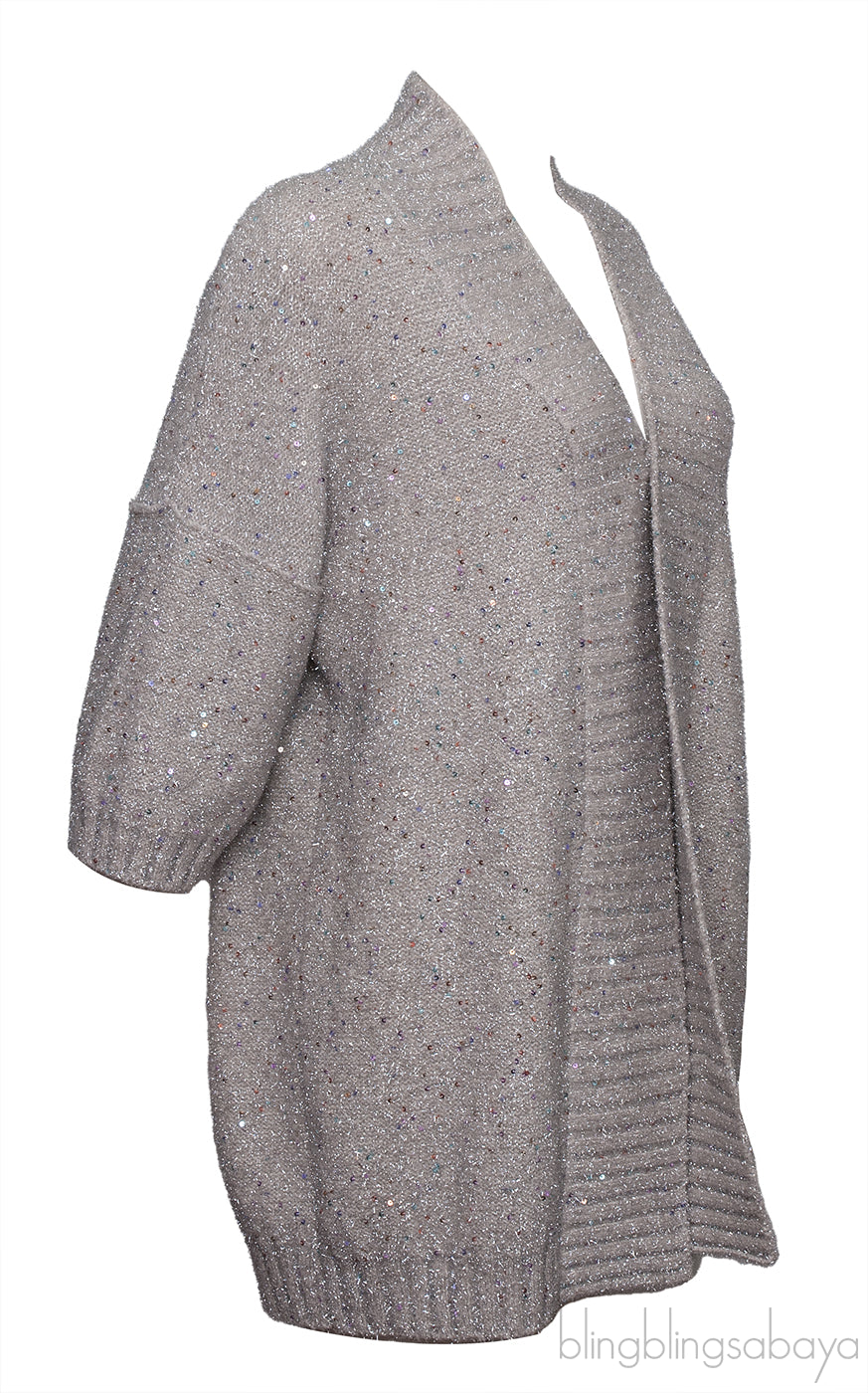 Amina Rubinacci Sequin Metallic Cardigan