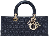 Lady Dior Large Black Quilted Bag