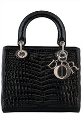 Lady Dior Black Crocodile Medium