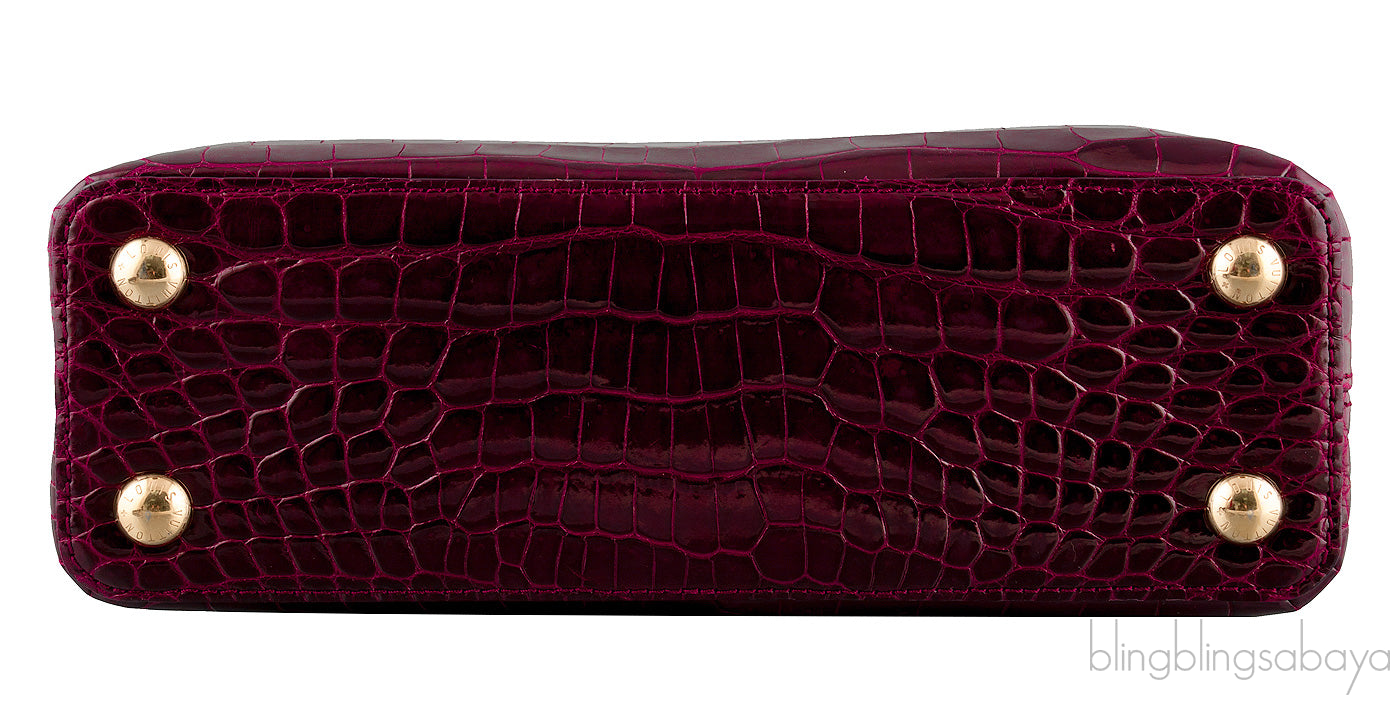 Capucines Crocodile Burgundy BB