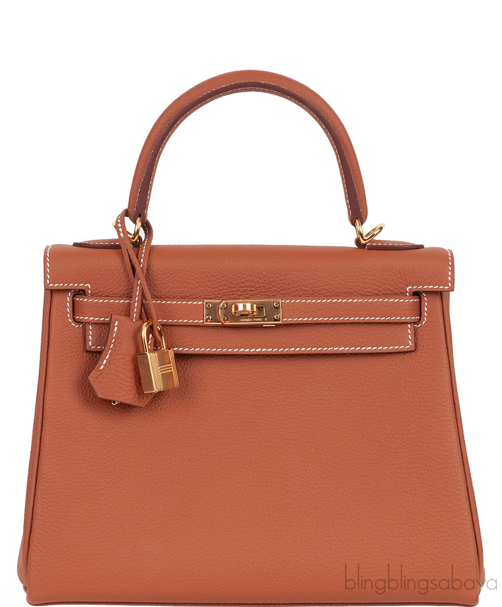 Kelly 25 Gold Togo Retourne GHW