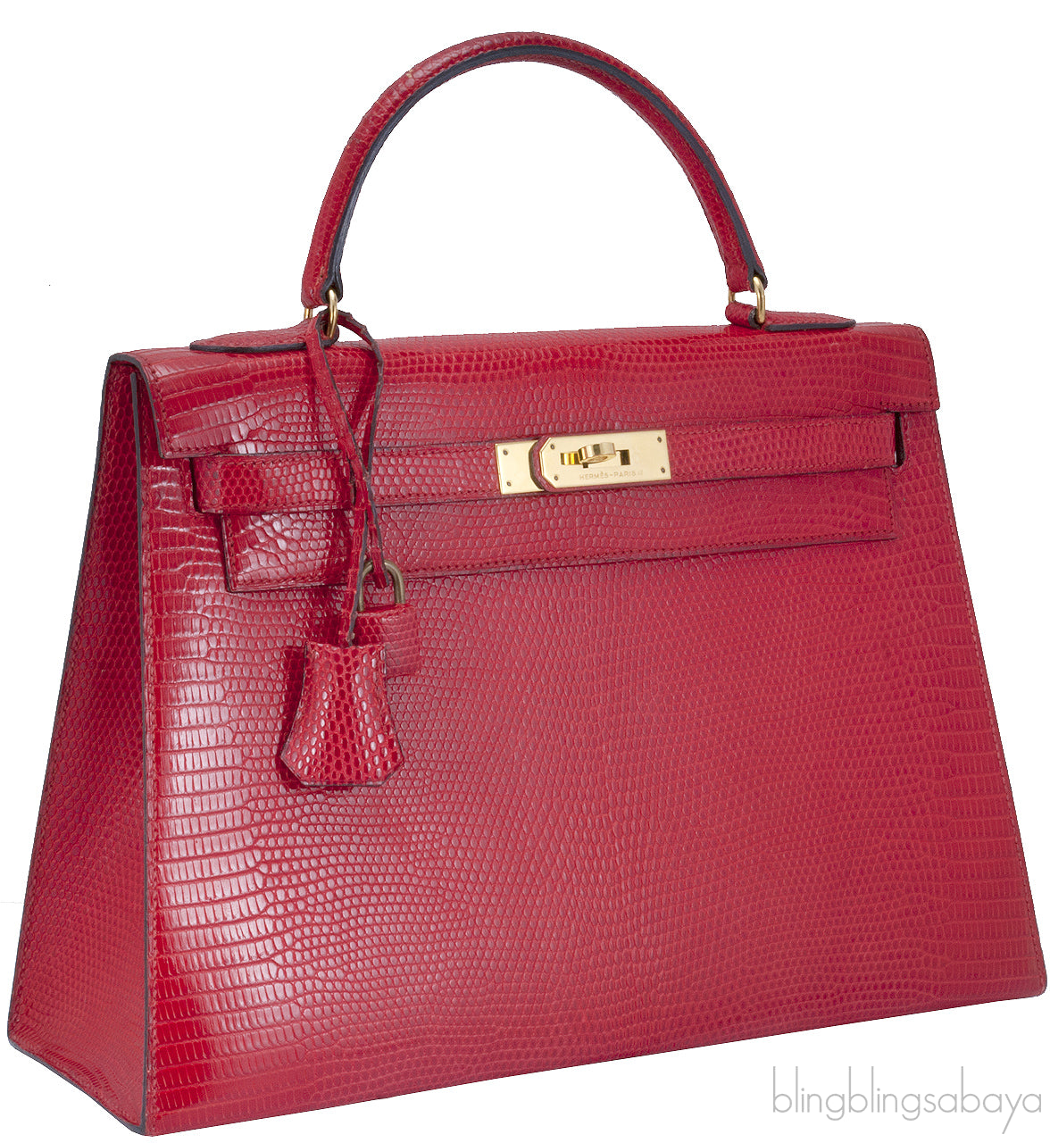 Kelly 32 Vintage Red Lizard Sellier