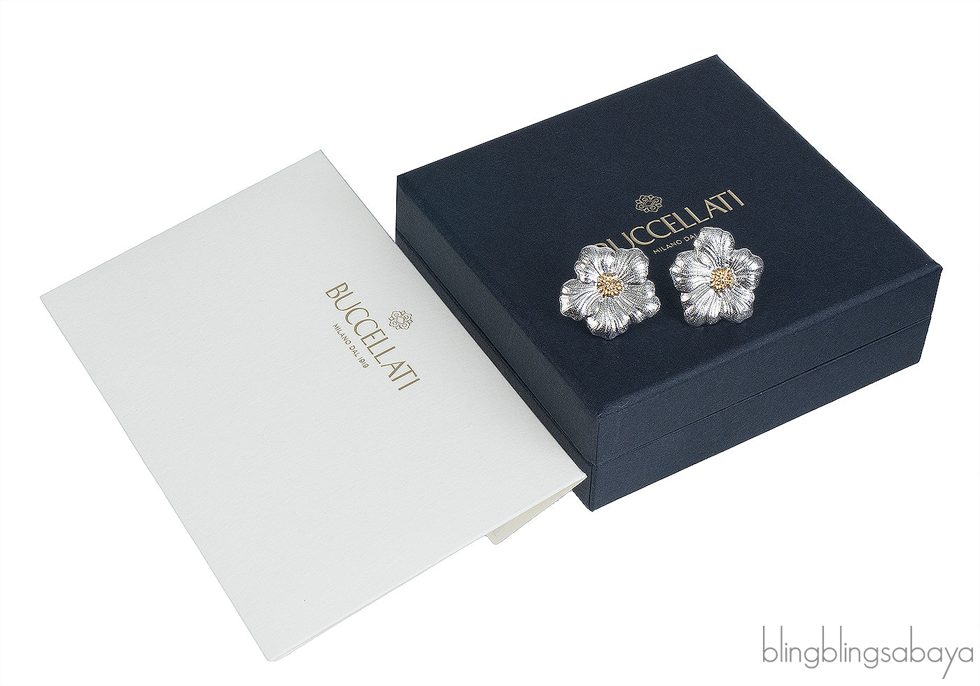 Buccellati Blossoms Gardenia Silver and Vermeil Button Earrings
