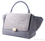 Trapeze Luggage Grey Croco Print
