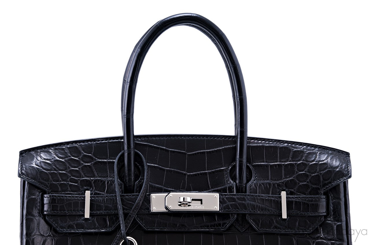 Birkin 30 Black Matte Nilo Croco