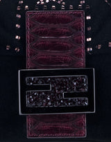 Black Beads Embroidered Baguette