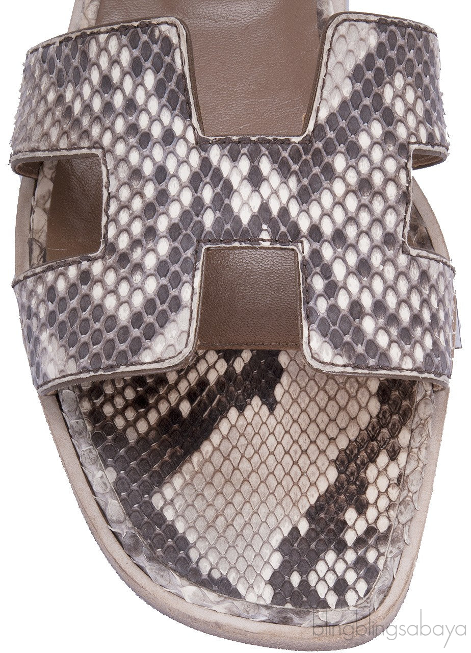 Oran Sandals Natural Python