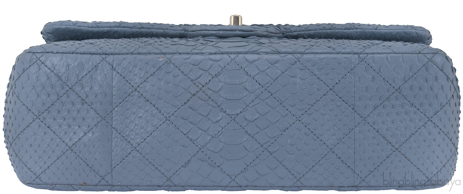 Gray Python Jumbo Double Flap Bag GHW