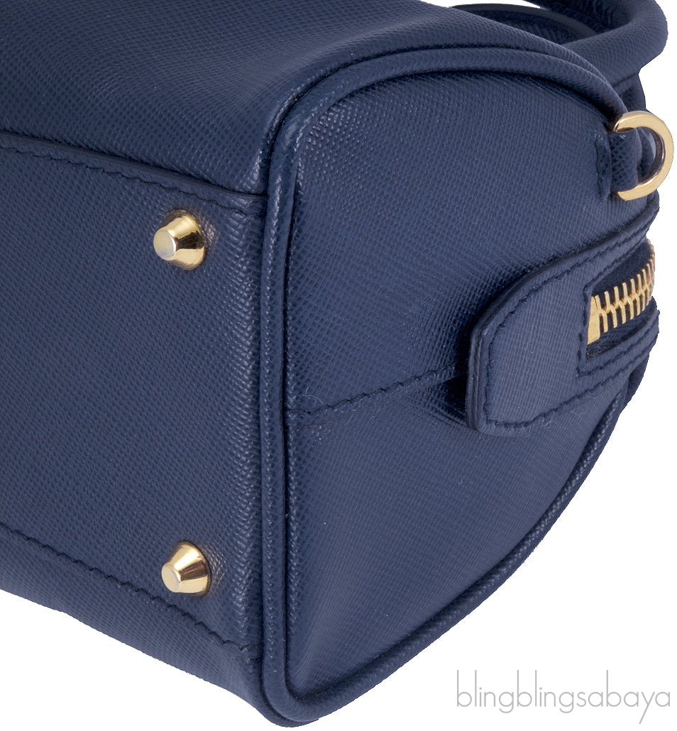 Navy Blue Mini Top Handle Bag