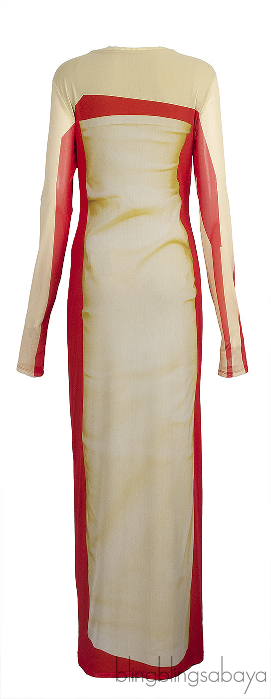 Loewe Trompe L\'Oeli Amarillo Stretch Tube Maxi Dress