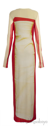 Loewe Trompe L\'Oeli Amarillo Stretch Tube Maxi Dress