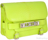 Neon Green Python PS11 Shoulder Bag