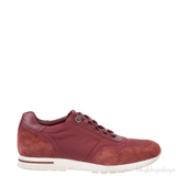 Loro Piana Maroon Nylon and Brown Suede Sneakers