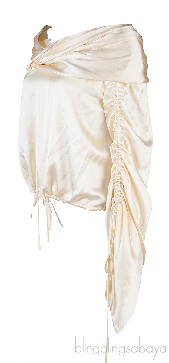 Pale Yellow Off-shoulder Blouse