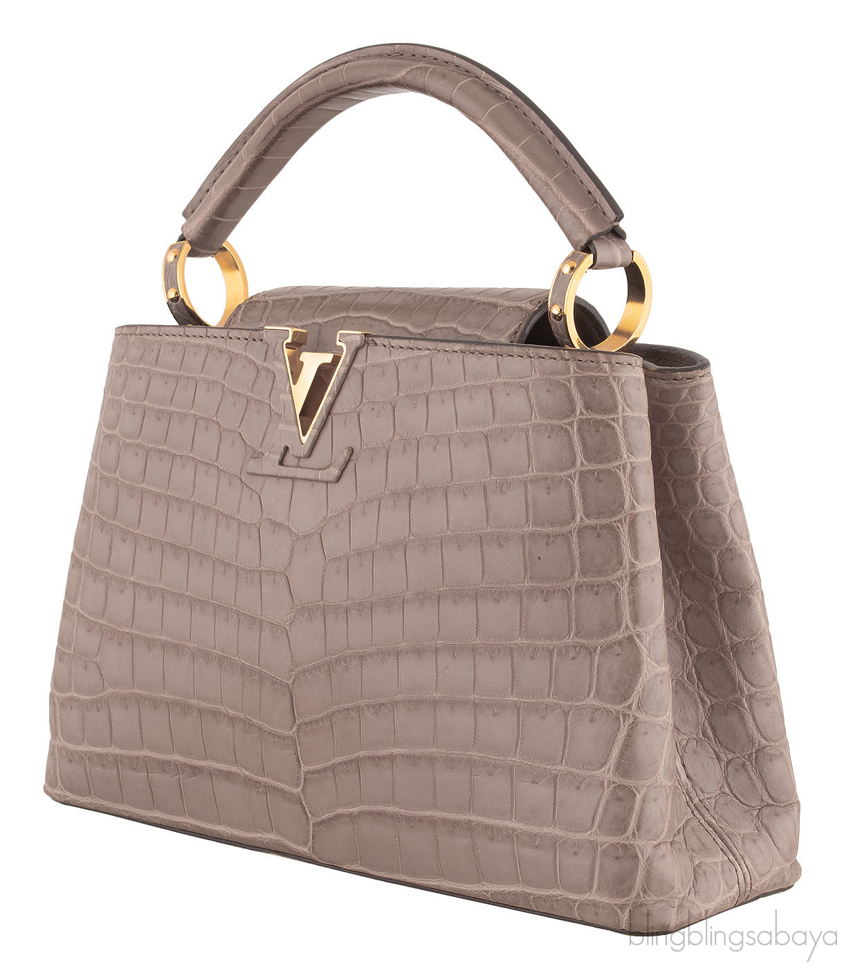 Capucines Crocodile Taupe BB