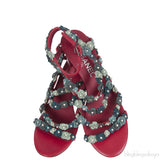 Chanel Camellia Strappy Pearl Red Sandals