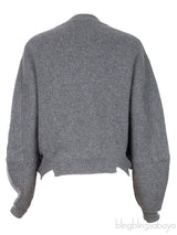 Grey Knitted Wool & Alpaca Sweater