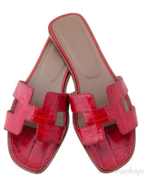 Oran Sandals Red Crocodile