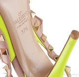 Neon Green Rockstud Leather Pump