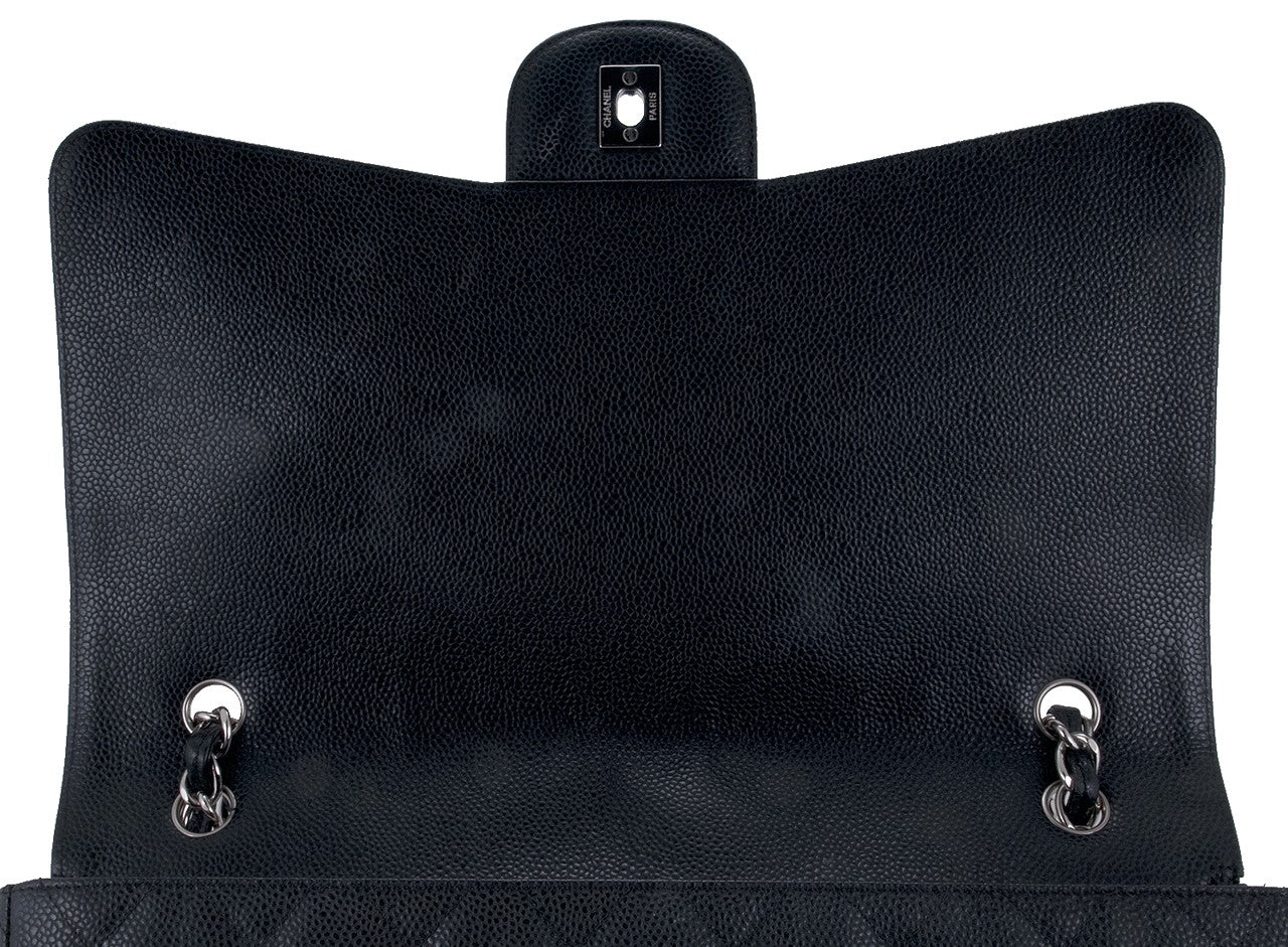 Black Caviar Maxi Flap Bag PHW