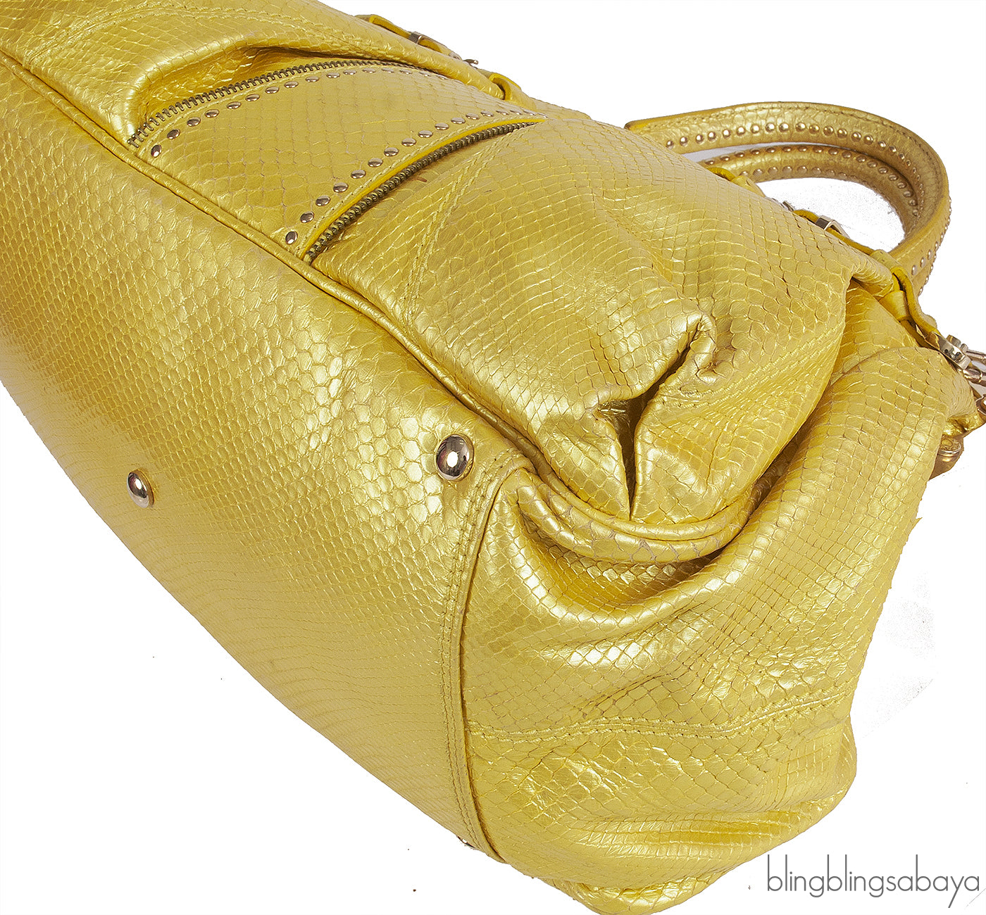 Versace Yellow Python Frame Shoulder Bag