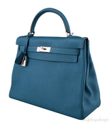 Kelly 32 Retourne Bleu Cobalt Togo