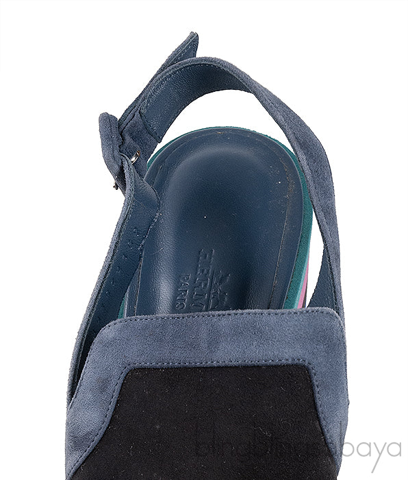 Hermes Black Suede Edgy 65 Sandals