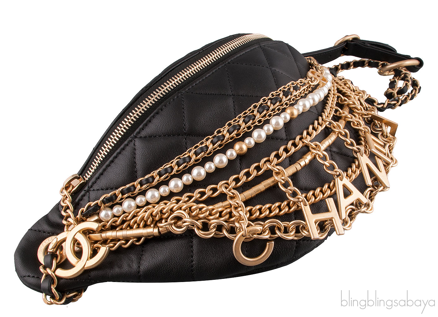 Lambskin Quilted Chain Belt Bag