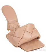 Bottega Veneta Nude Lido Intrecciato Square Toe Mule 38